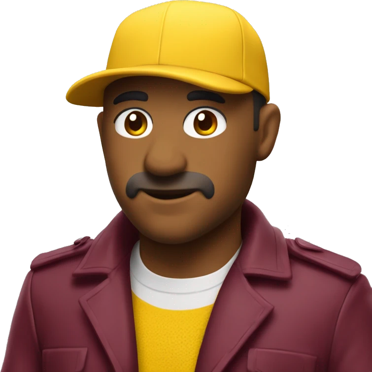 UN Buitre CON GORRA COLOR VINO QUE EN MEDIO TENGA UNA W COLOR Amarillo emoji