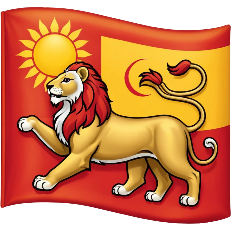 The flag of ancient Iran means lion and sun. emoji
