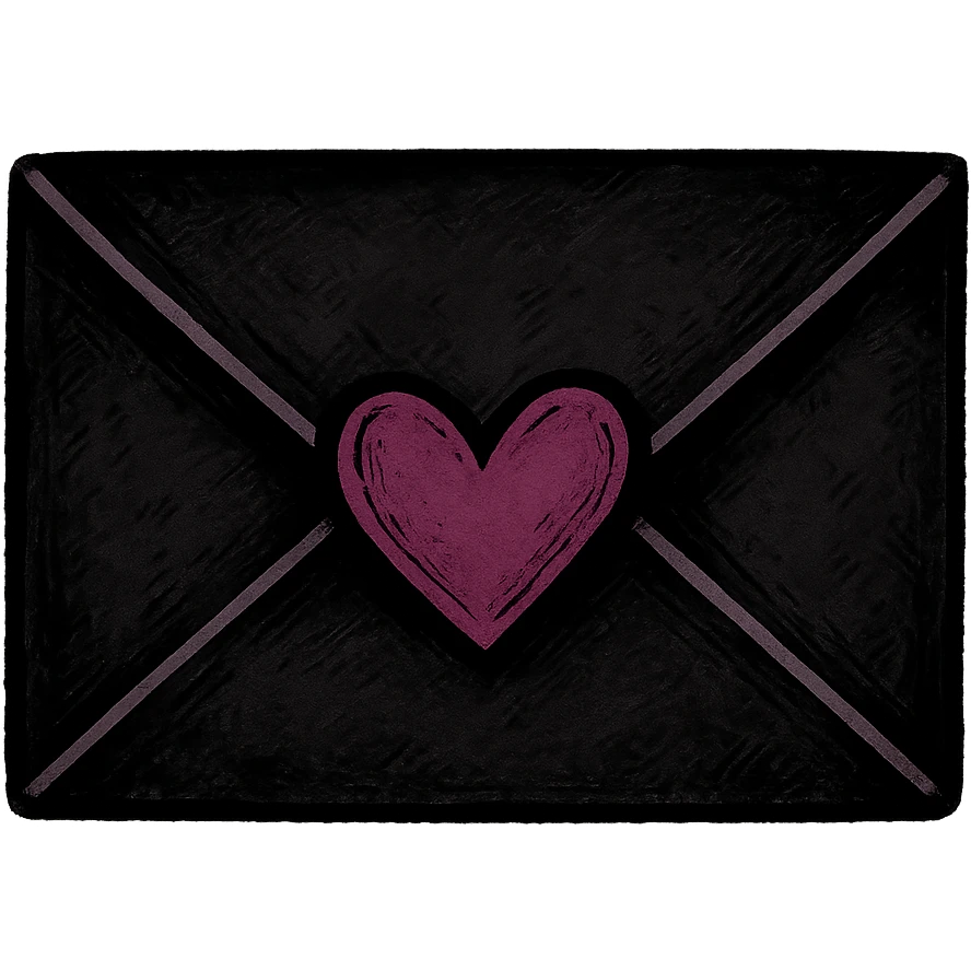 emo style  envelope with a heart seal, no background emoji