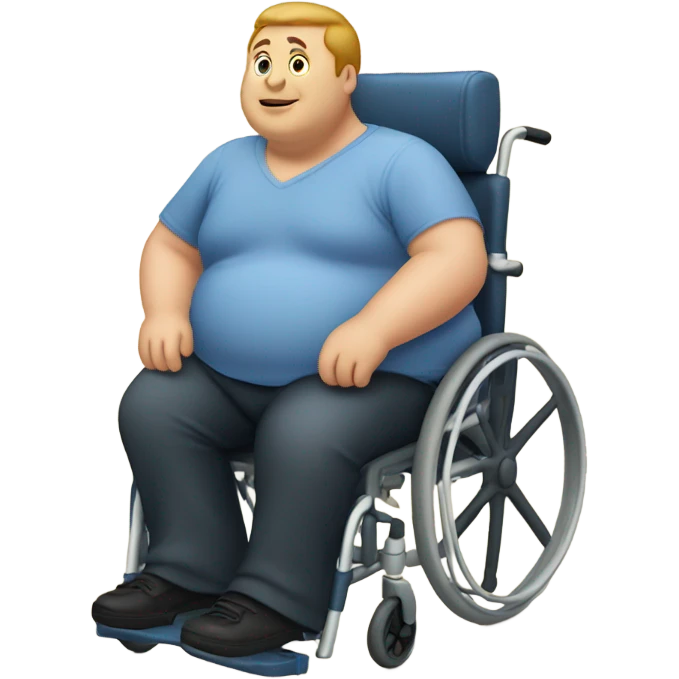 Fat guy on wheelchair emoji