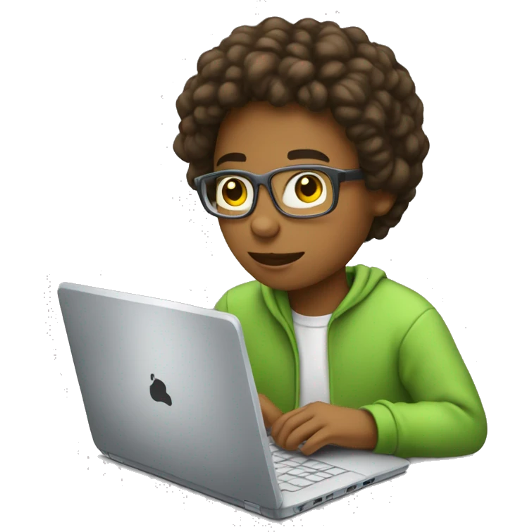 Adolescente en su laptop emoji
