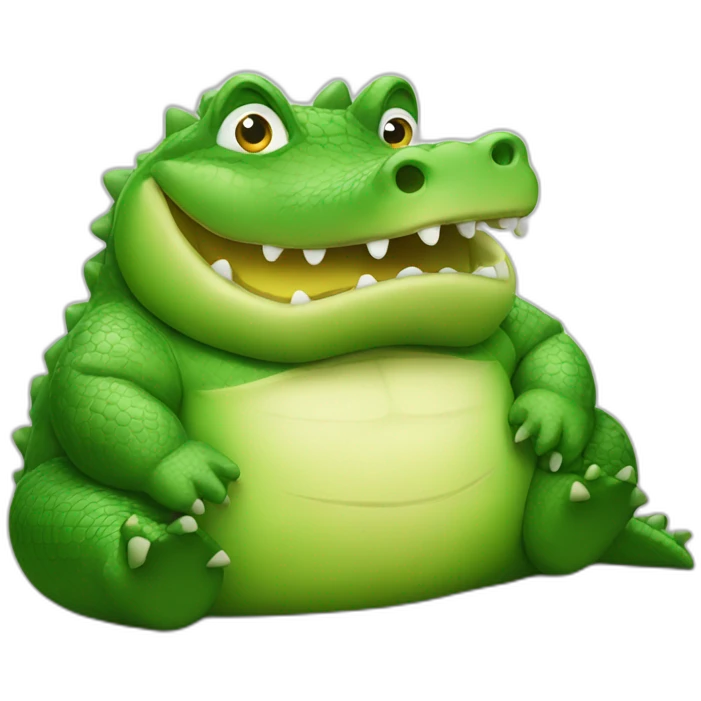 fat and round alligator sitting emoji