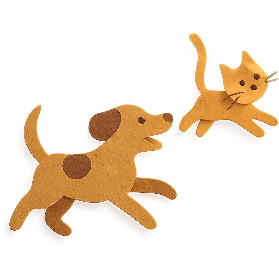 dog chasing cat emoji