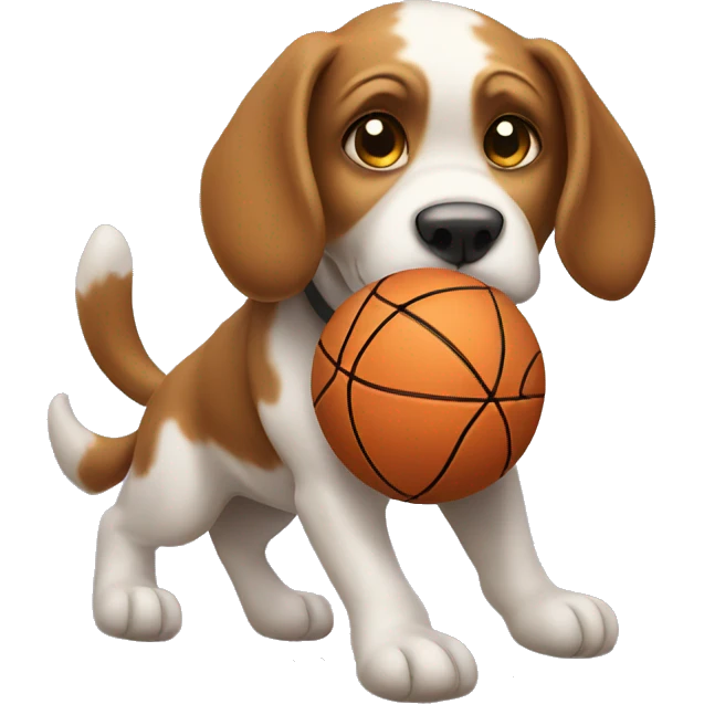 Dog playing basketball emoji