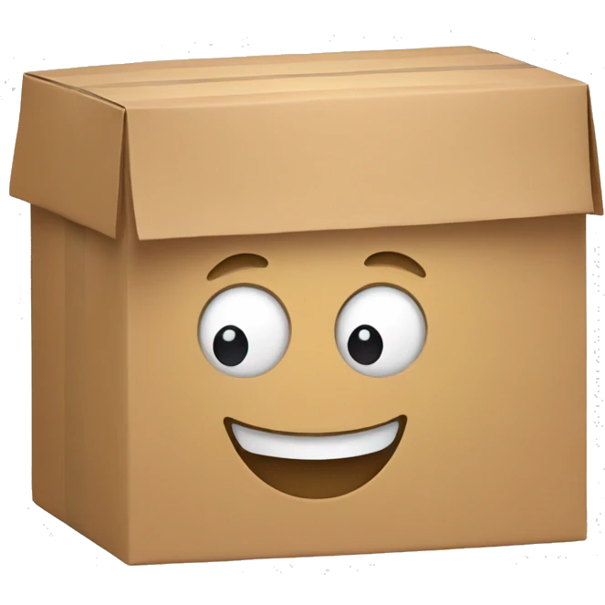 Package with happy face emoji