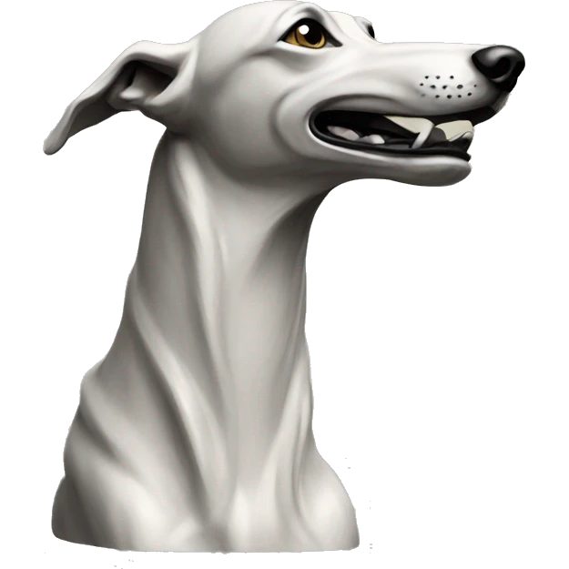 Greyhound arched howling statue emoji