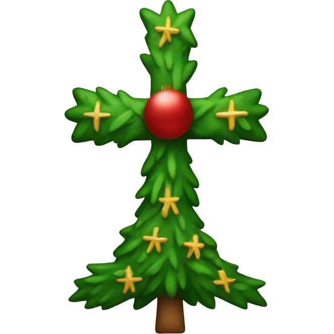 christmas tree in the shape of a cross  emoji