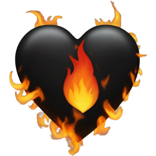 Flaming black heart emoji
