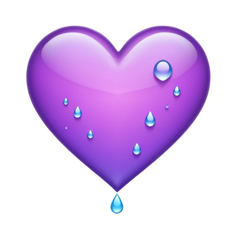 purple heart with a raindrop pattern emoji