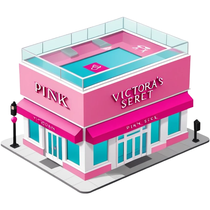 isometric exterior view victoria's secret pink store emoji