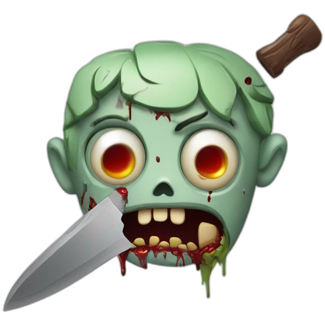 Zombie mit blutigem Messer emoji
