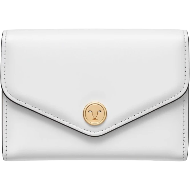white wallet, clean girl aesthetic, soft colors, minimal design emoji