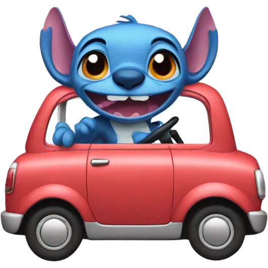 Stitch driving car emoji