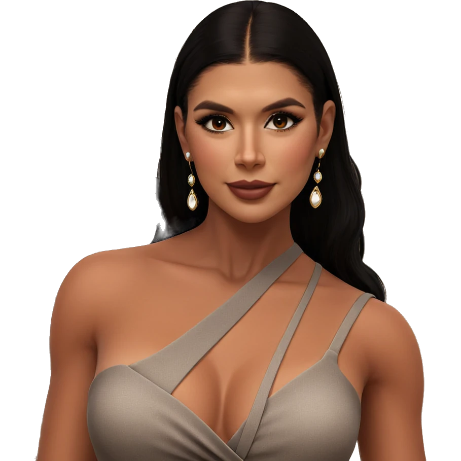 elegant girl in black dress emoji