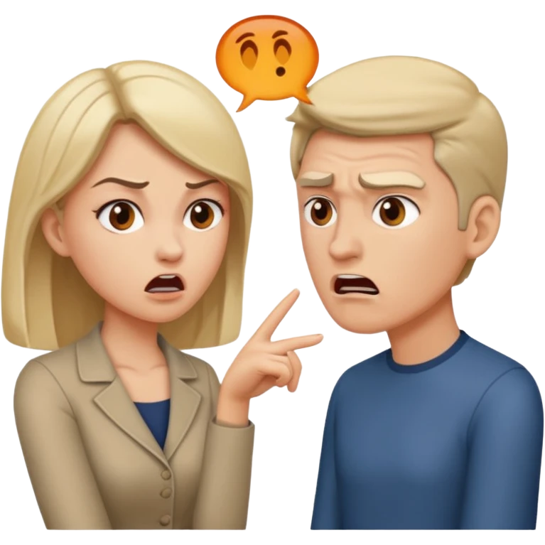 A woman and man getting divorced and arguing emoji