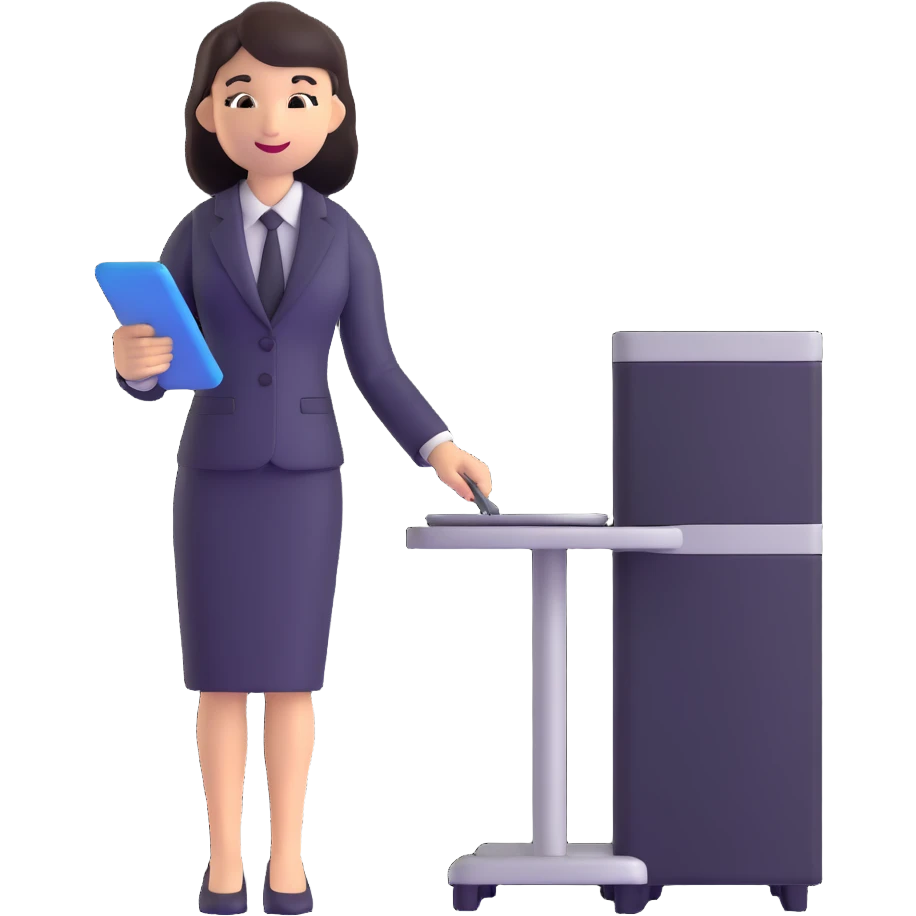 professional IT technician working with server emoji