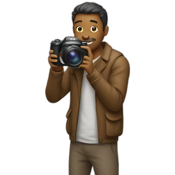 Man clicking pictures by his camera  emoji