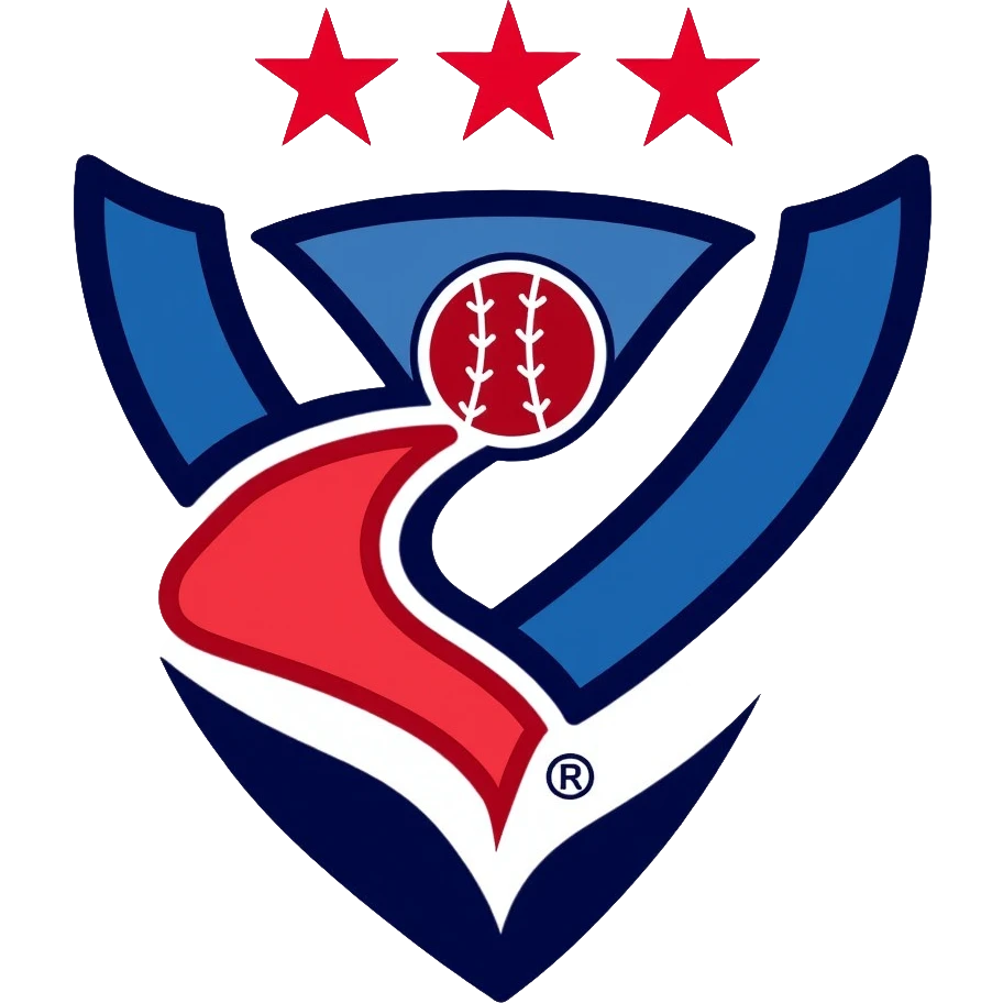 Delhi Capitals cricket team logo, blue and red colors with DC letters, professional sports emblem emoji