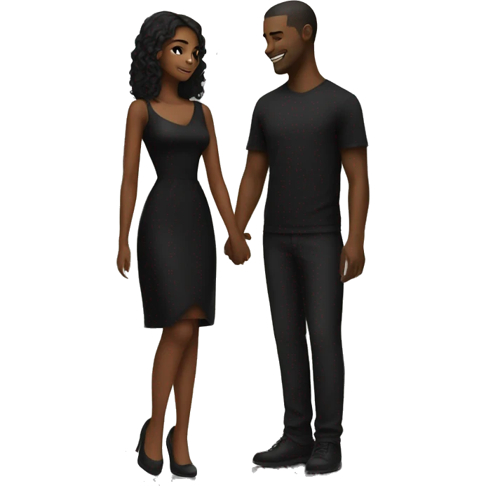 city romance in black dress emoji
