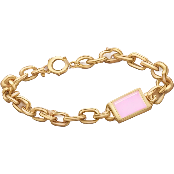 realistic dainty gold chain bracelet with light pink accents emoji