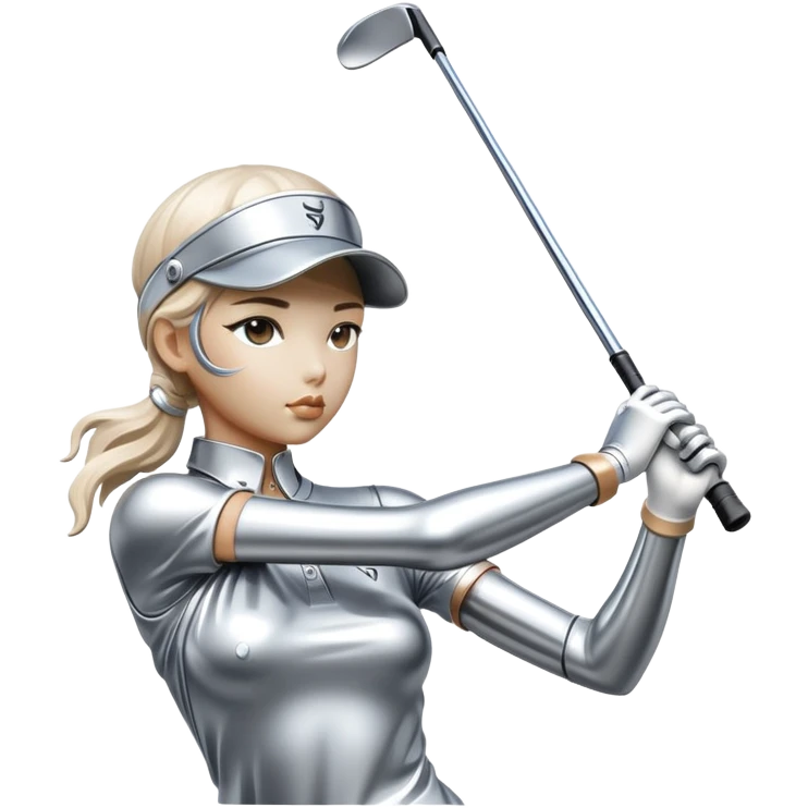 sorayama girl statue golfing emoji