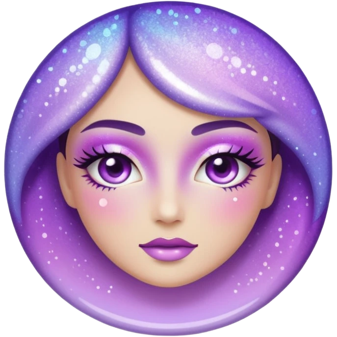 lilac gradient glitter cosmetics emoji