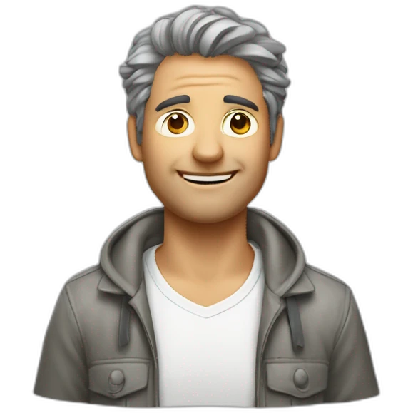 Un homme avec des cheveux qui ressemblent à des oreilles de koala emoji