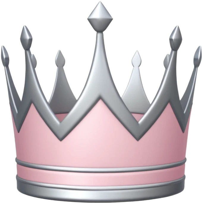 light pink and silver simple crown emoji