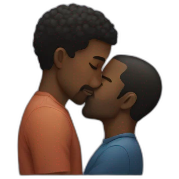Black men kissing emoji