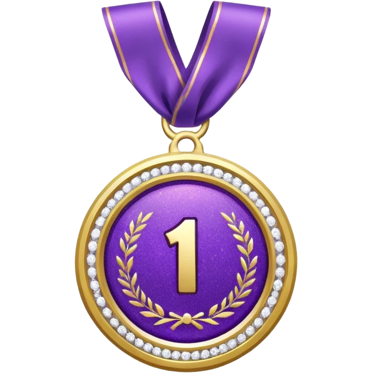 Purple Glitter medal of help emoji