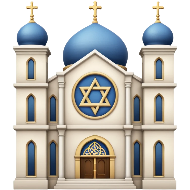 reform jewish synagogue similar in architecture to historical churches (pretty and magnificent), white in color, in ios emoji style emoji