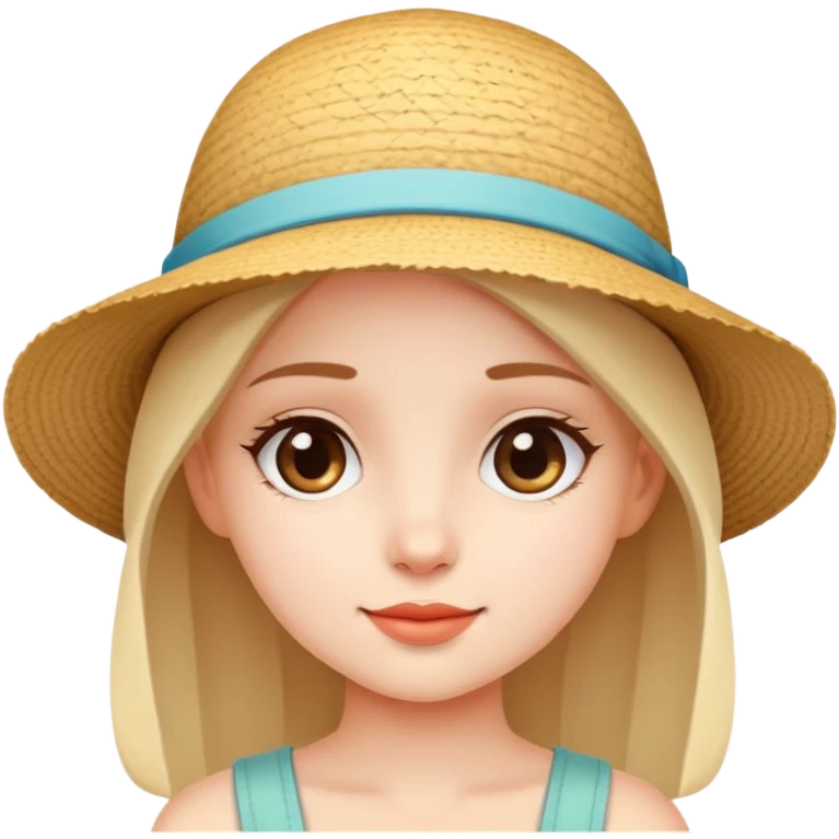 cute girl with summer hat emoji