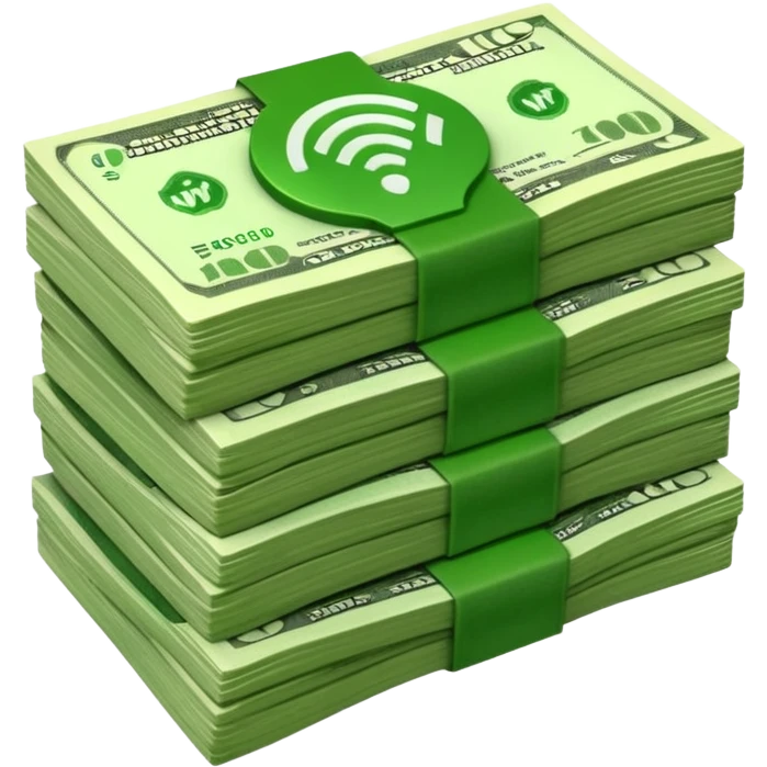 wifi money bill stack emoji