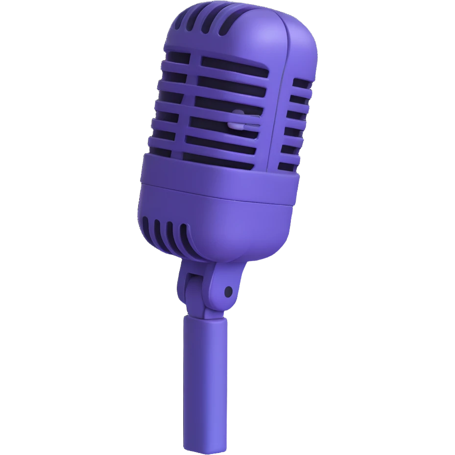 microphone icon, microsoft style 3d fluent emoji, smooth and friendly emoji