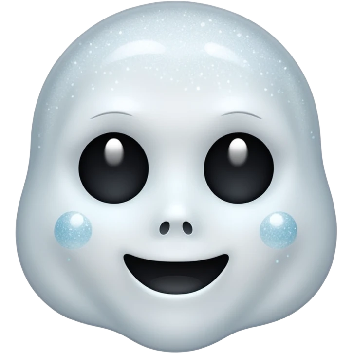white Ghost face glitter  emoji