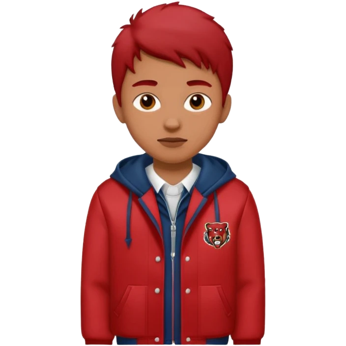college boy with college jacket red emoji