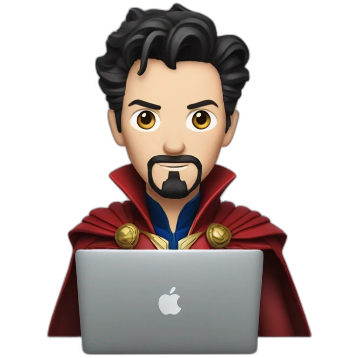 doctor strange with macbook emoji