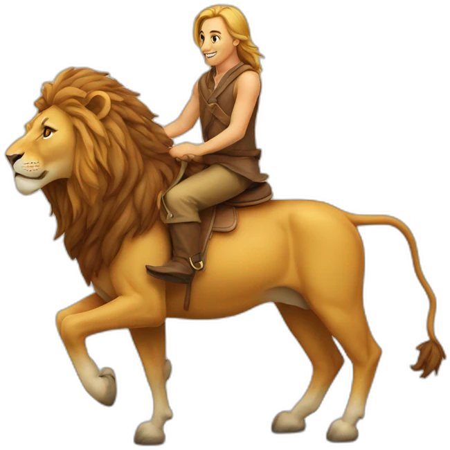Lion sur un chameau emoji