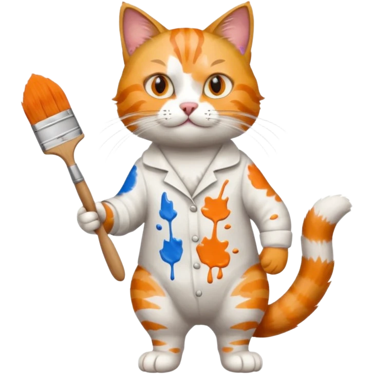 cat painter, full body emoji