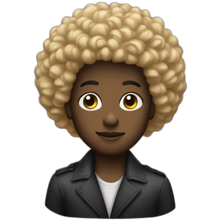 Noir coupe afro emoji