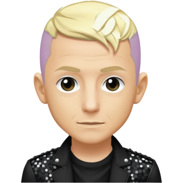 Chester Bennington with blonde hair, black sequin tour outfit  emoji