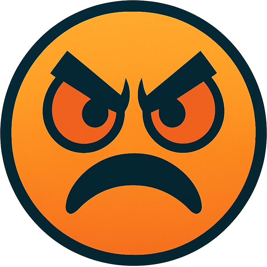 vibrant toon style angry emoji face emoji