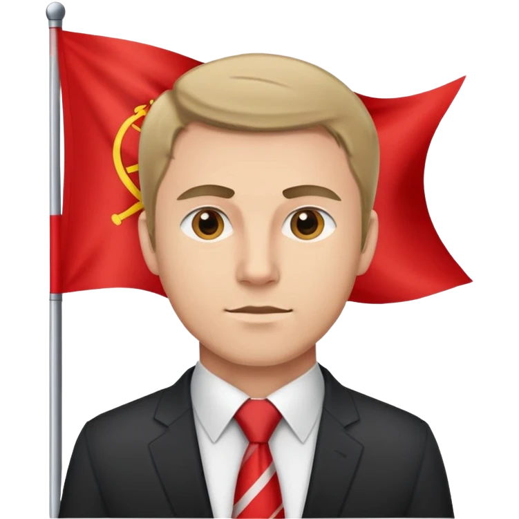 man tie red flag background emoji