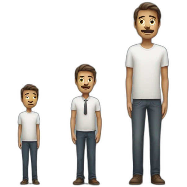tiny man next to tall man emoji
