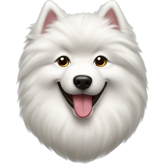 Samoyed dog being silly tongue out emoji