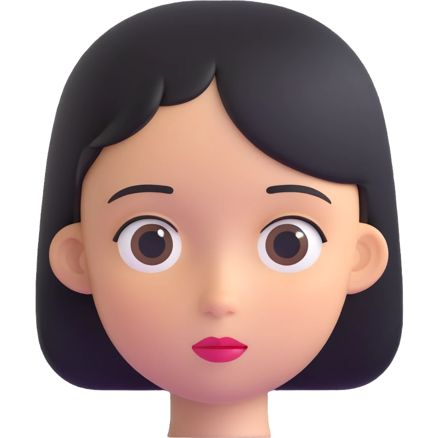 girl with oval flat head emoji