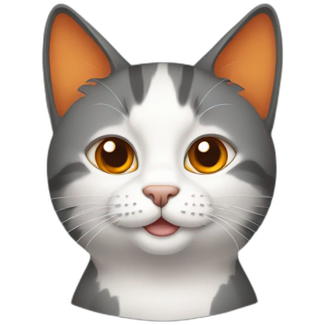 orange, dark gray and white cat emoji