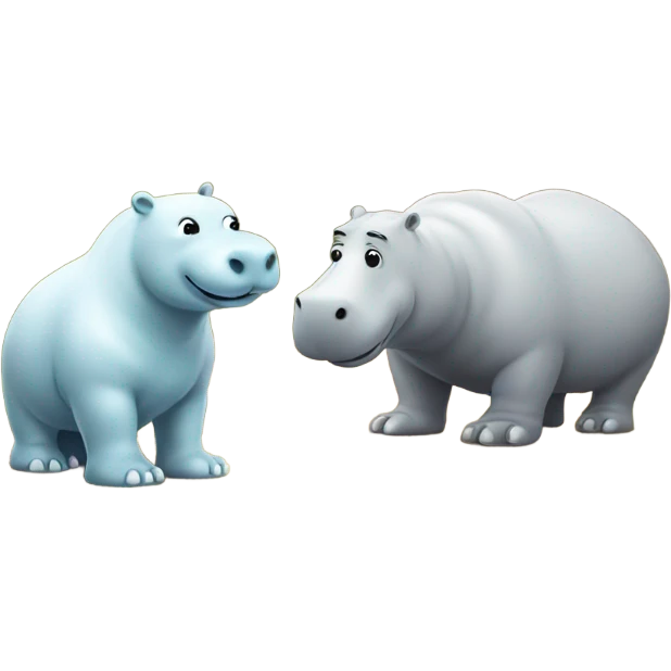 Hippo and Polarbear in safari alongside a rosseta stone emoji