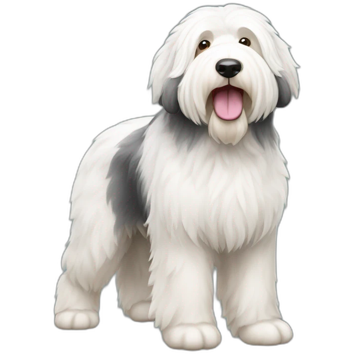 Dog old english sheepdog full-body emoji