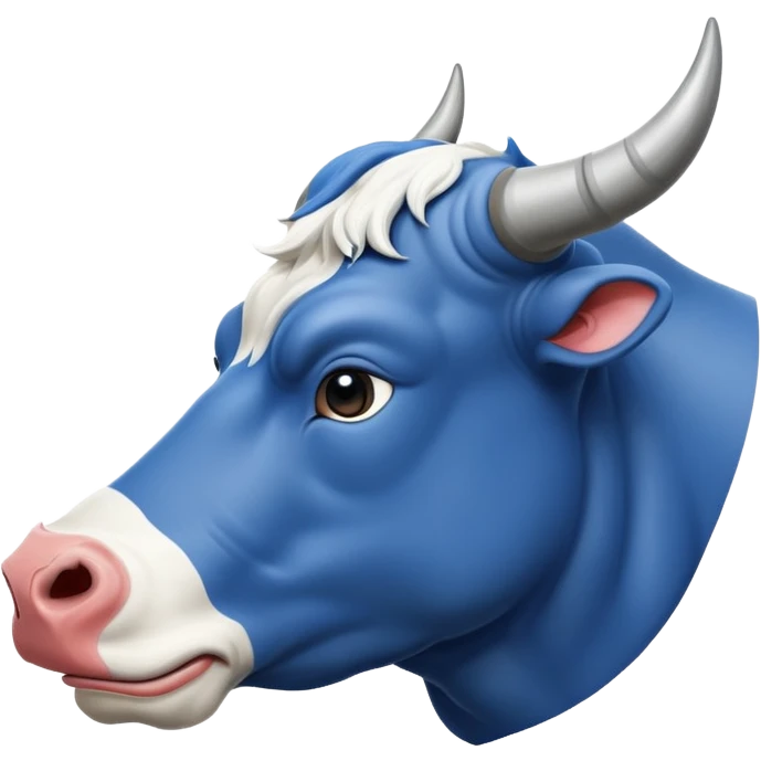 D’un taureau de la race blanc bleu belge de profil emoji